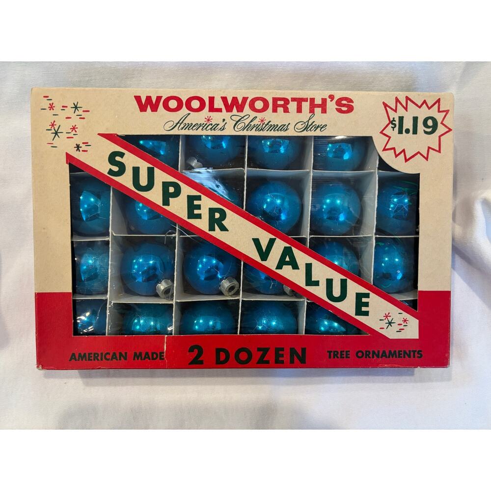Vintage Tree Ornaments Woolworth's Blue